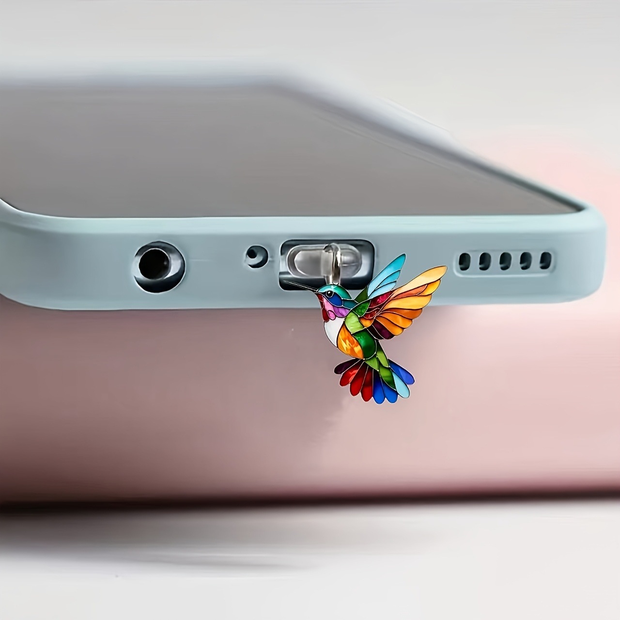 Nuevo tapón antipolvo para teléfono móvil acrílico de color plano acrílico transfronterizo
