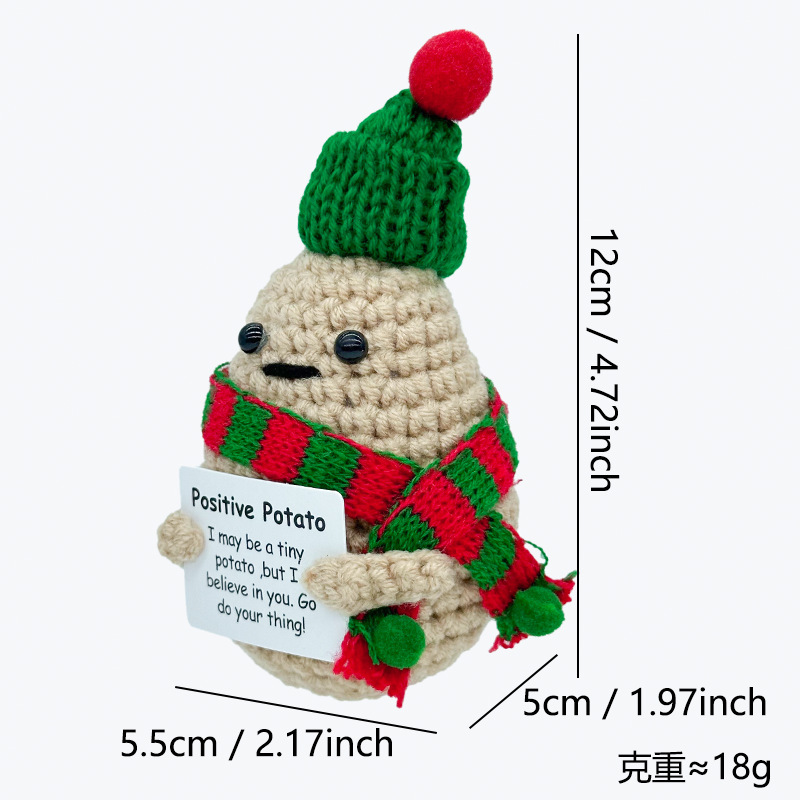 国境を越えた売れ筋クリスマスウール手編み人形ポテトポジティブオーナメントクリスマスドール完成品|undefined