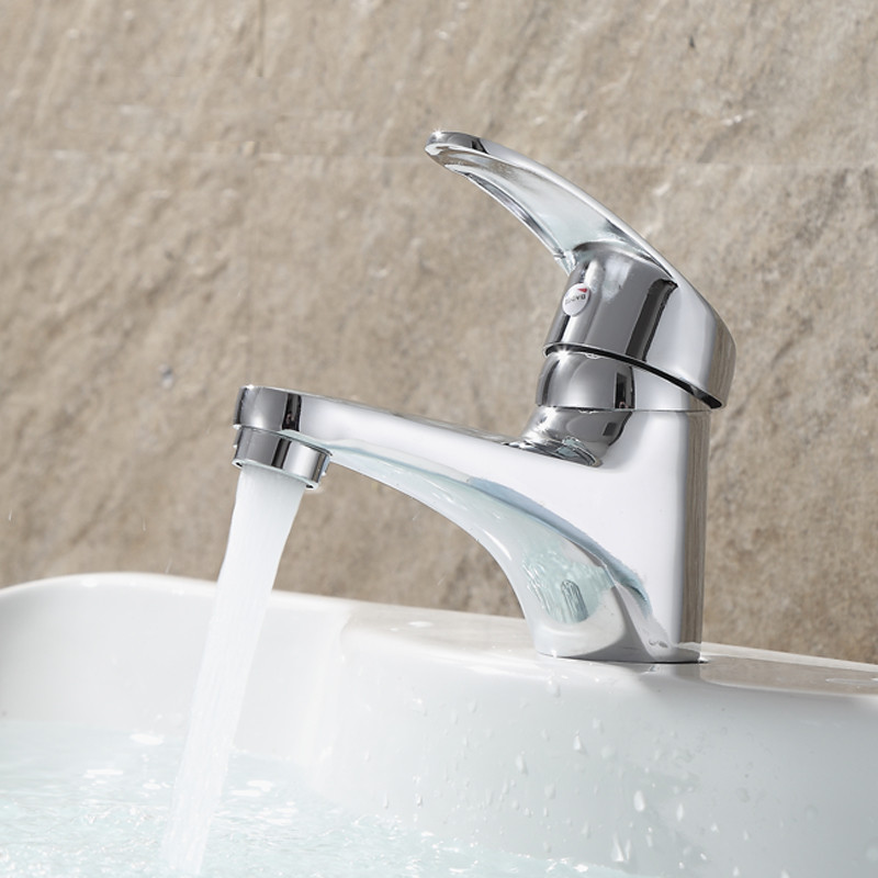 Todo el cobre de un solo agujero lavabo grifo de escritorio con interruptor de baño lavabo fábrica de ingeniería directa