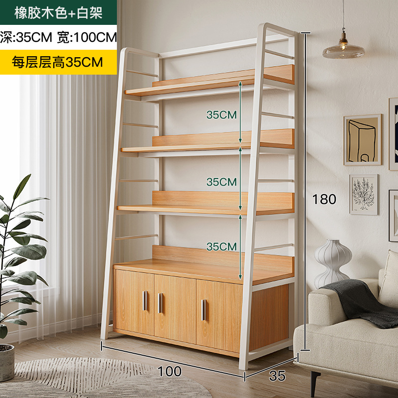 Estante estante de varias capas estante de exhibición de piso con puerta de gabinete estante de almacenamiento de exhibición de supermercado gabinete de almacenamiento integrado contra la pared