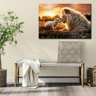 Cross-Border Dropshipping Retro Animal Lion Sheep Bedroom Office Living Room Decoration Frameless Hanging Painting Core Poster
