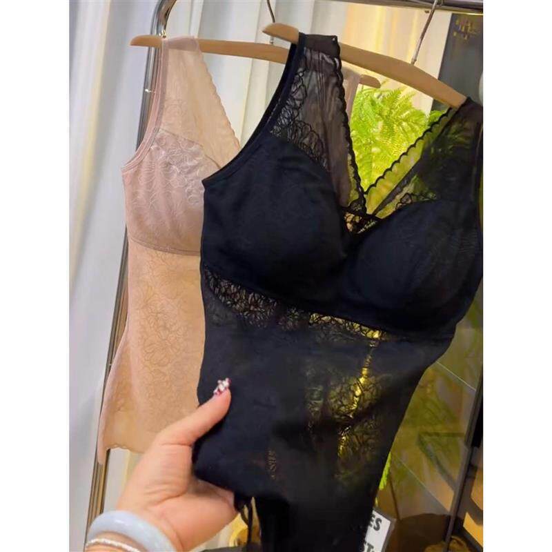 Beautiful back lace shapewear top with strong abdominal control, waist-shaping corset vest