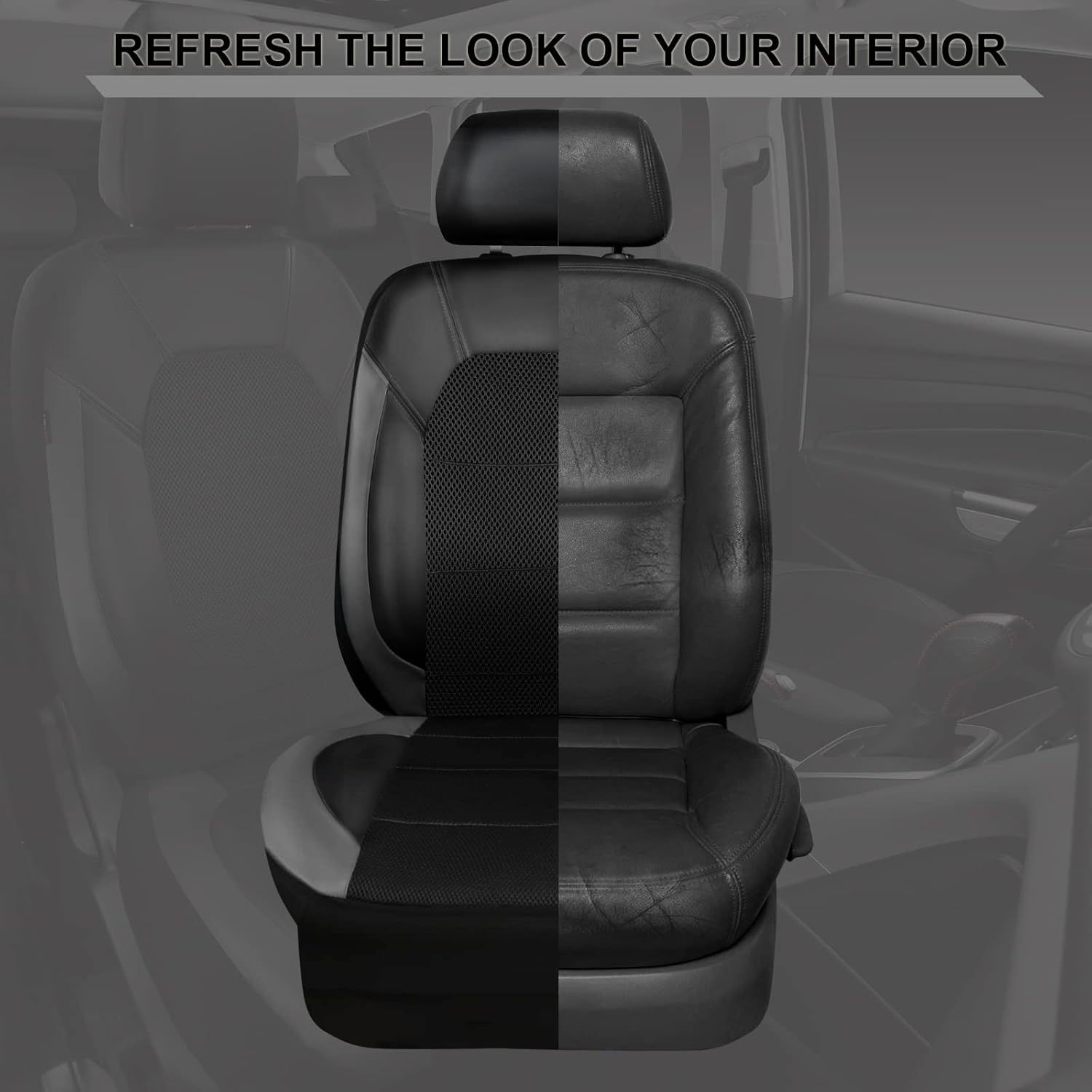 Cross-Border Temu Foreign Trade Car Seat Covers Single-Line Sandwich Leather Pu Leather Artificial Leather Export to Europe and America