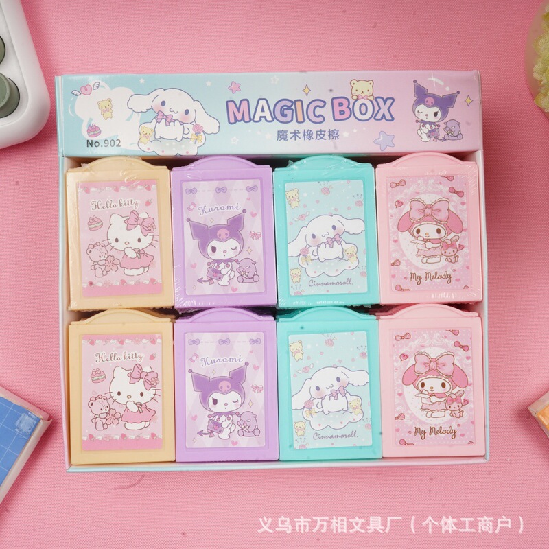 Sanrio Magic Eraser with High Aesthetic Value, Cute Cartoon Magic Box for Students and Children, Erases Cleanly Sanrio Magic Eraser with High Aesthetic Value, Cute Cartoon Magic Box for Students and Children, Erases Cleanly