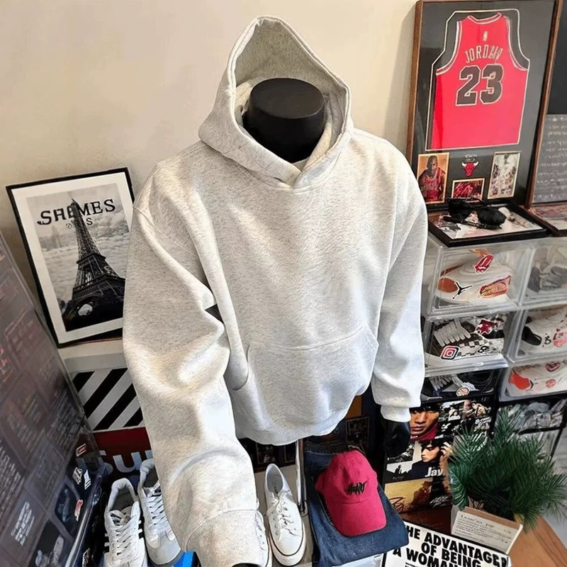 Cross-border autumn men's 2026 new hooded sweatshirt, black versatile casual jacket, loose trendy top coat Cross-border autumn men's 2026 new hooded sweatshirt, black versatile casual jacket, loose trendy top coat