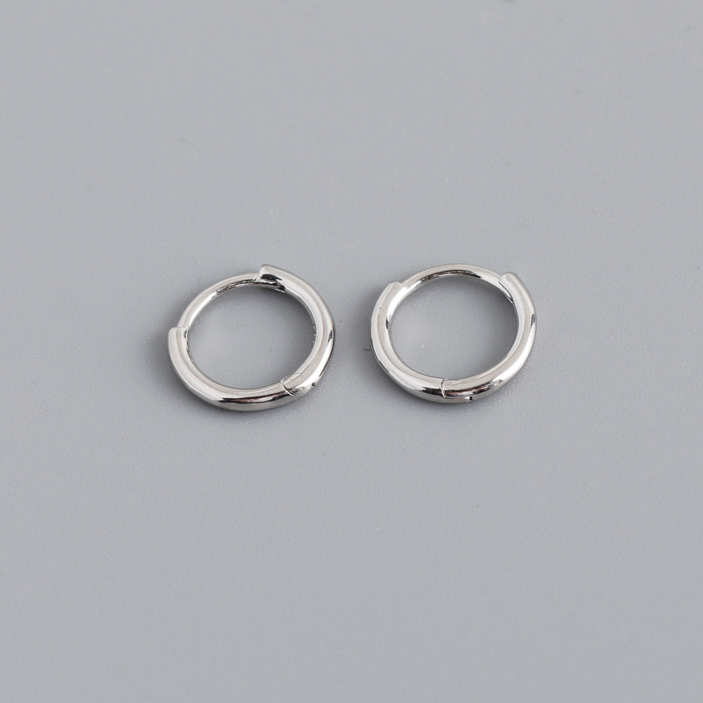 Simple Style Circle Sterling Silver Plating Hoop Earrings 1 Pair