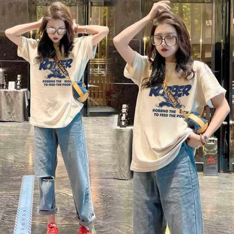 European Style Oversized 100kg Short-Sleeve T-Shirt for Men and Women, Spring/Summer Casual Trendy Top