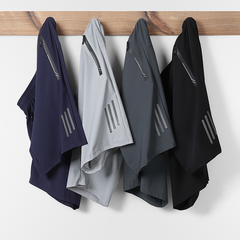 Men's Summer Sports Beach Shorts, Loose Casual Basketball Shorts, Breathable Quick-Dry Five-Point Ice Silk Pants, Fast-Drying