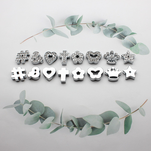 Alloy Diamond Heart Crown Pentagonal Star Accessory DIY Keychain Phone Chain Hairpin Sticker Decorations