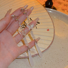 流苏古风蝴蝶耳坠无耳洞耳夹新中式耳钩古典汉服民族风耳饰品批发