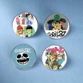 欧美热销Gorillaz摇滚乐队金属胸针个性街头霸王卡通人物徽章