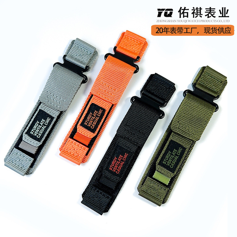 Factory New Velcro Nylon Loop Strap Sports and Leisure Men's Suitable for Apple Watch Strap Garmin 20/22m