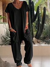 D 13030 Oversized Pocket Low Crotch Jumpsuit ��ɫV�I�B�wѝ