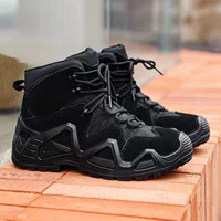 Zhongdang Black Outdoor Bounces Tactical High Bang противоскользящие и износостойкие походы водонепроницаемые альпинистские пустынные мужские ботинки тактические ботинки
