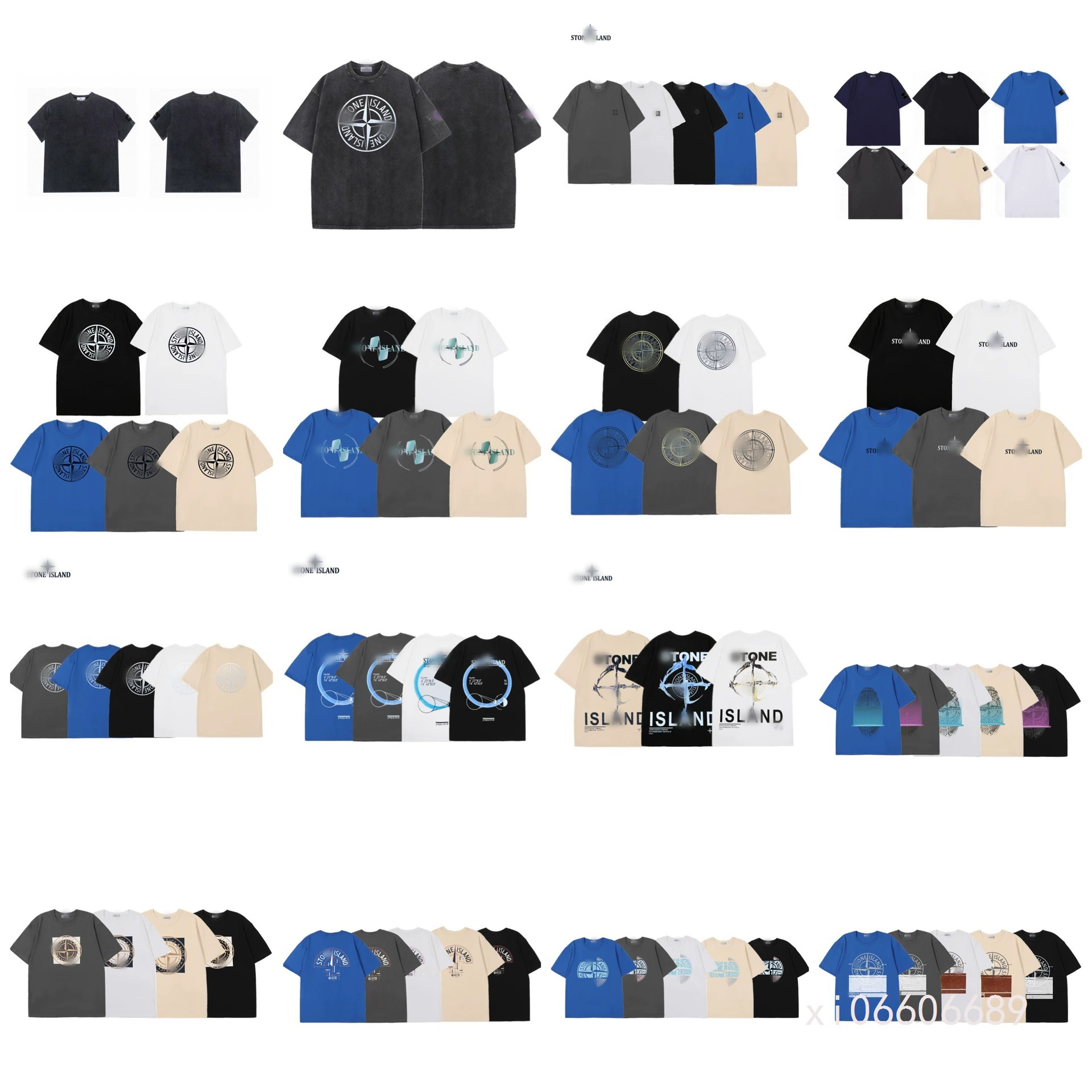 Женская и мужская футболка с круглым вырезом, коротким рукавом, дышащая хлопковая, с принтом логотипа Stone Island Compass Cross, кросс-бордерная.