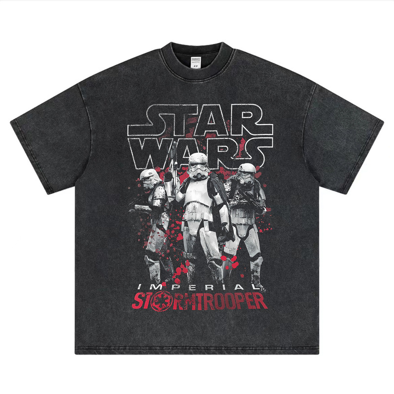 Jedi Knight Star Wars STAR WARS The Force Awakens White Soldiers Around Short Sleeve Washed Old T-Shirt