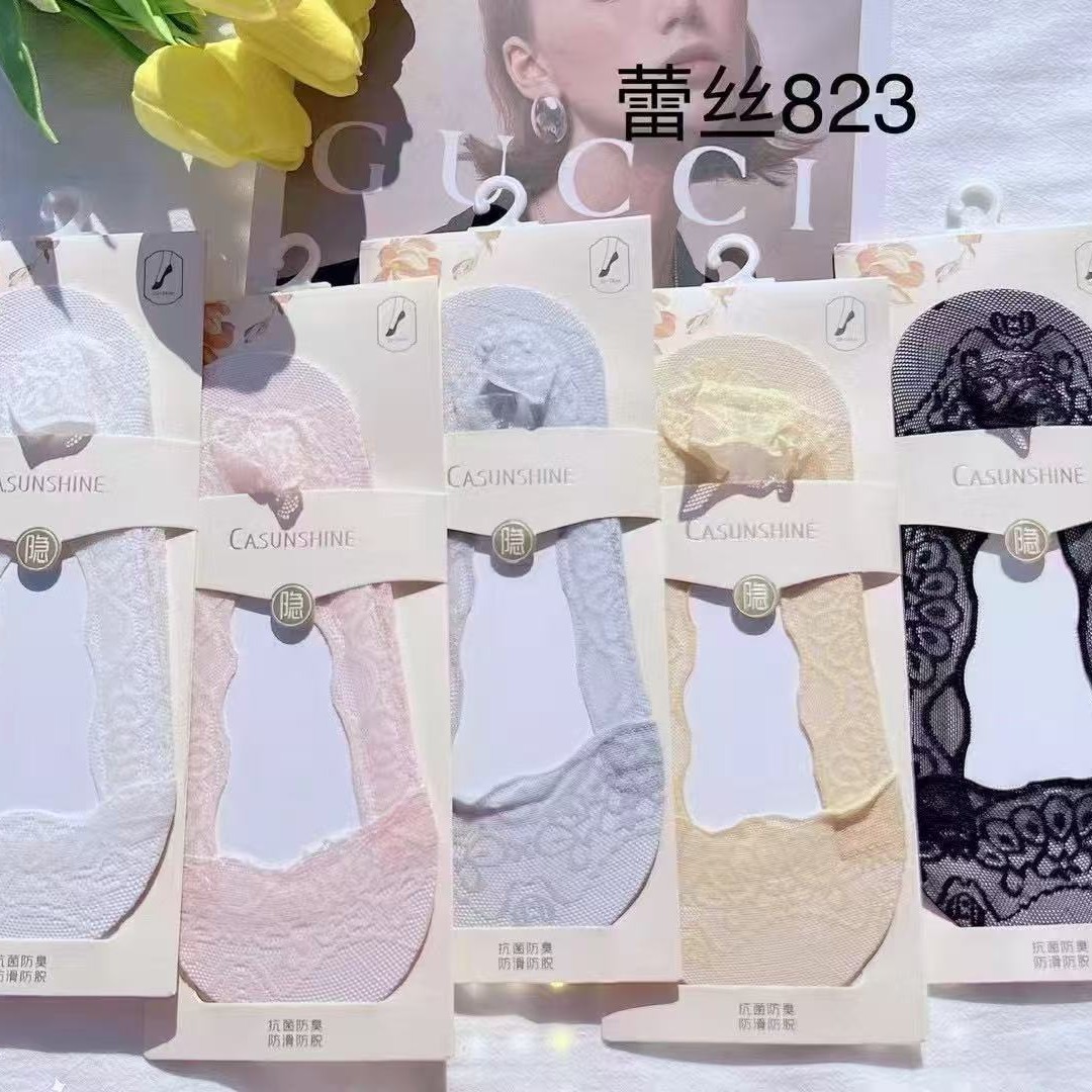 Boat Socks for Women, Non-Slip, Non-Falling, Summer Thin Cotton-Soled Ice Stockings, California Sunshine High Heels, Shallow Mouth Invisible Socks