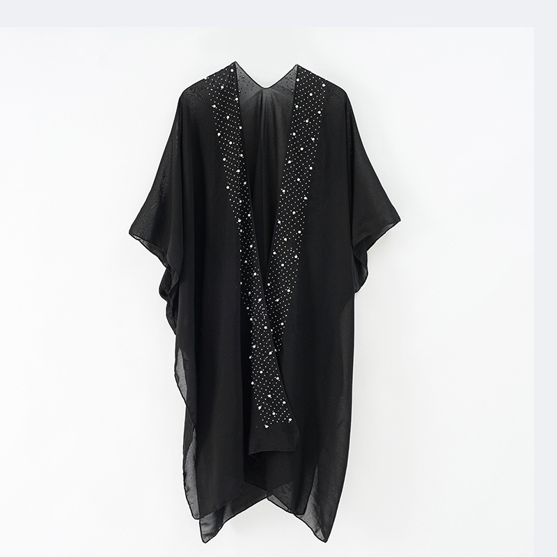 Nuevo estilo 2024, sexy pareo fino con diamantes y perlas para vacaciones en la playa y protección solar image 12