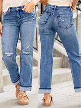W 31395 Comfortable Stretch Straight Leg Jeans ����ֱͲţ��