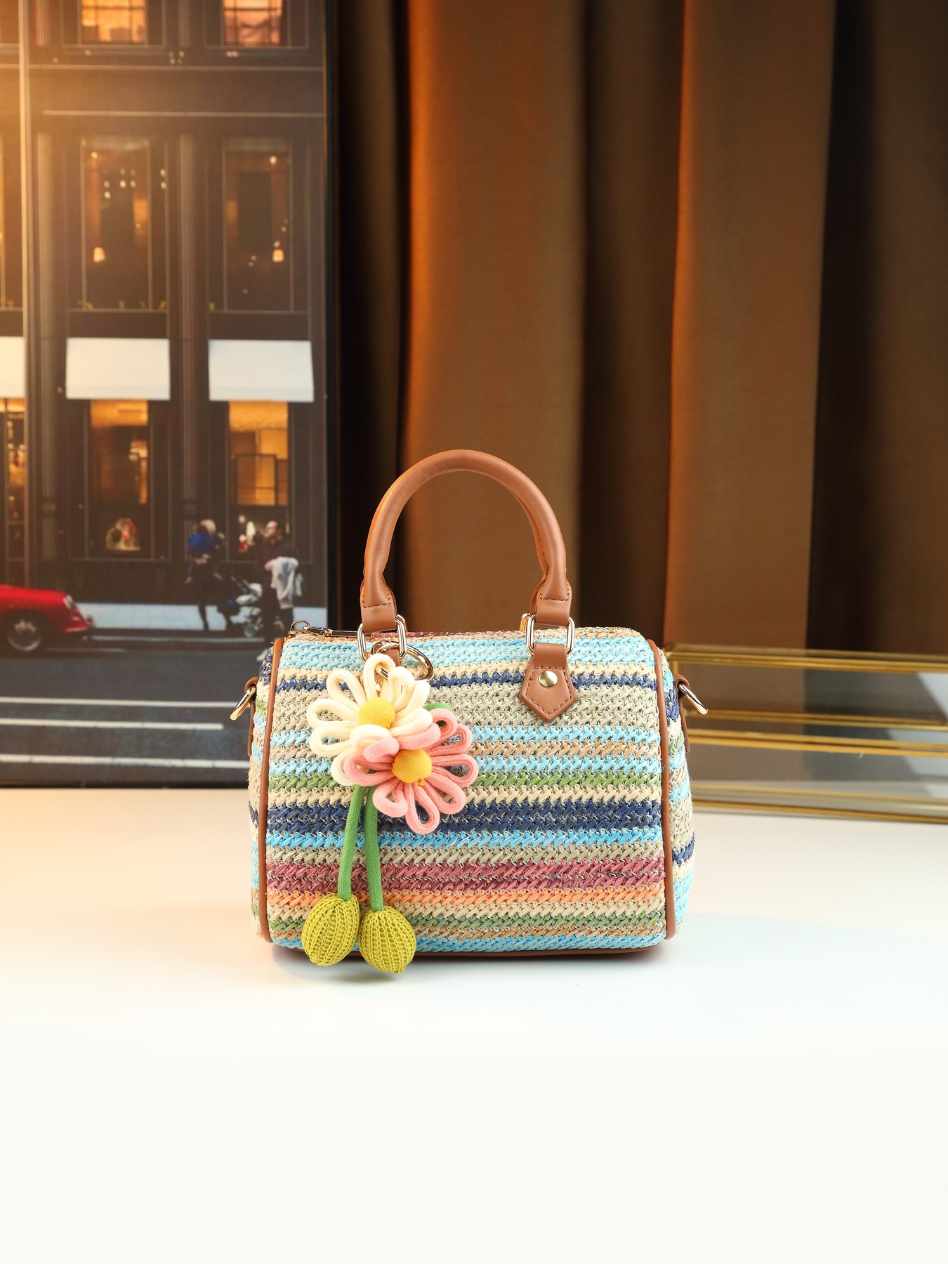 Women's Canvas Patchwork Bucket Bag For Casual Summer Commuting_voghion.com