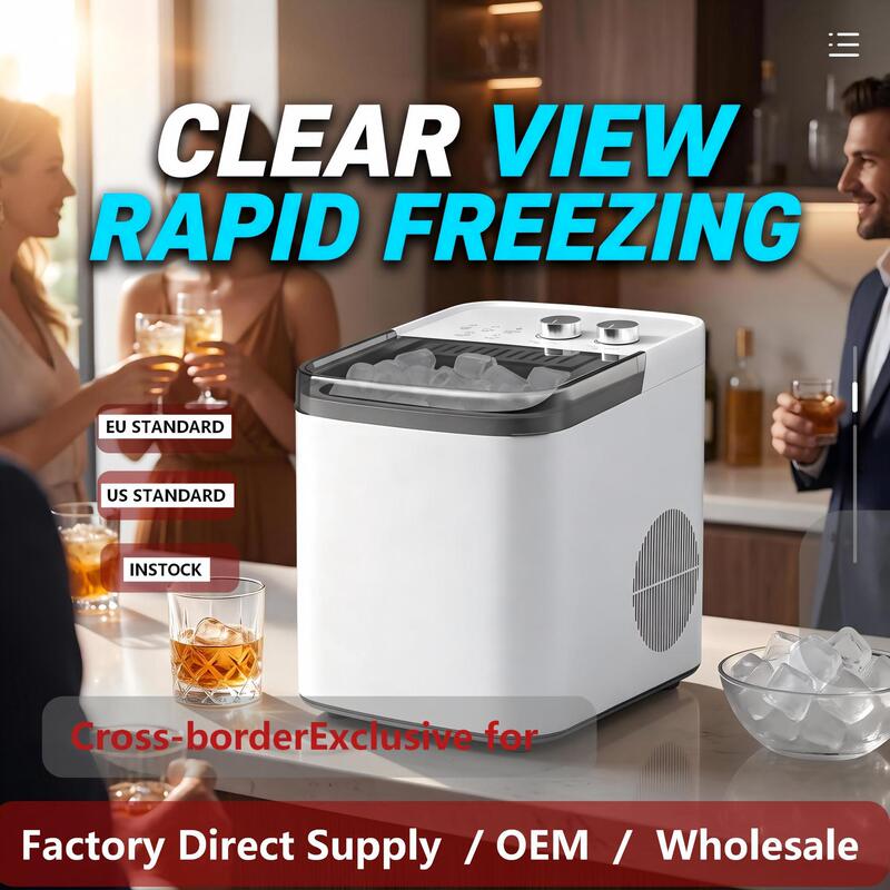 Cross-border mini ice maker, a small, fully automatic ice machine for home, office, dormitory, and student use, designed to produce bullet-shaped ice cubes Cross-border mini ice maker, a small, fully automatic ice machine for home, office, dormitory, and student use, designed to produce bullet-shaped ice cubes