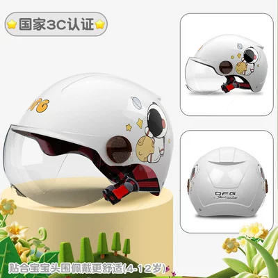 Half Helmet for Men, Motorcycle | Motosiklet dəbilqələri - one-size-fits-all-3c-childrens-helmet-white-astronaut