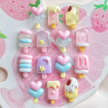 小号夜光细闪透明冰棒树脂配件迷你棒冰耳钉美甲发夹奶油胶配饰品