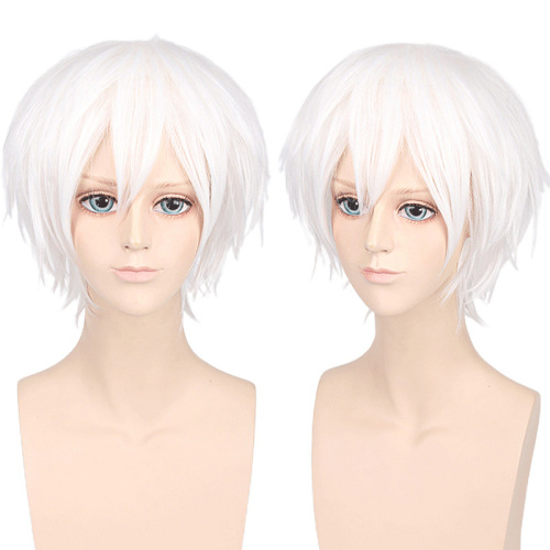 Master Shengda cos wig boy reverse curly short hair color universal men's wig cosplay anime wig