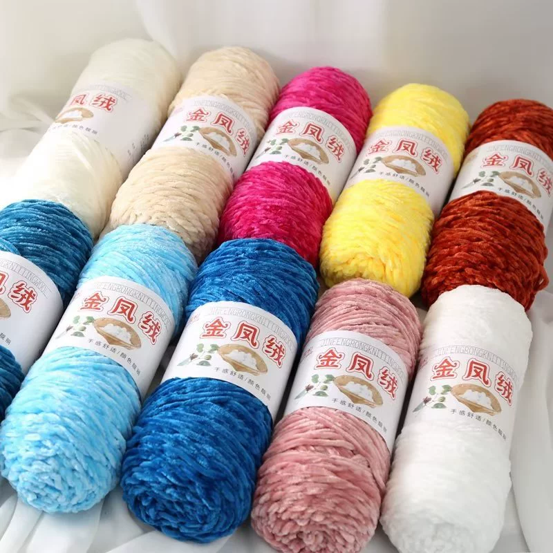 4 две большие группы золотого бархата Золотой Феникс бархат средней толщины из шерсти ручной работы DIY шарф линия Глянцевая бархатная вязаная крючком шерсть для обуви