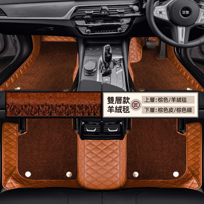 Carpet | Shiyong Universal Foot Pad - double-layer-cashmere-carpet-brown-leatherbrown-line-brown-cashmere-carpet