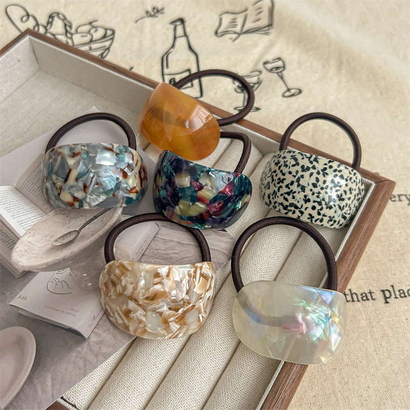 25g Weight Hair Tie Hair Accessories Type 1 Piece Quantity Holiday, Daily Occasion Acetic acid sheets Material Color Block Pattern Women's Gender Simple Style, Classic Style Style Women's Simple Style Classic Style Color Block Cloth Acetic Acid Sheets Hair Tie 3