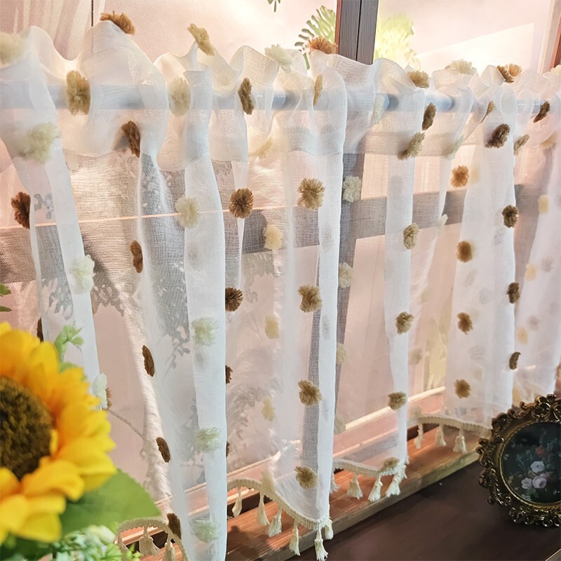 Cross-Border Finished Product Foreign Trade Short Curtains Wholesale Dropshipping Blackout Sheer Curtains Partition Small Window Curtains Direct Sales from Manufacturer Decoration