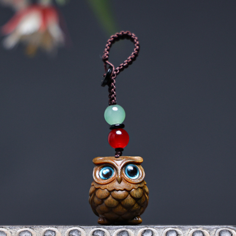 Cyber Celebrant Green Sandalwood Owl Car Keychain Pendant for Men and Women Couple Key Hanging Chain Creative Backpack Pendant Cyber Celebrant Green Sandalwood Owl Car Keychain Pendant for Men and Women Couple Key Hanging Chain Creative Backpack Pendant