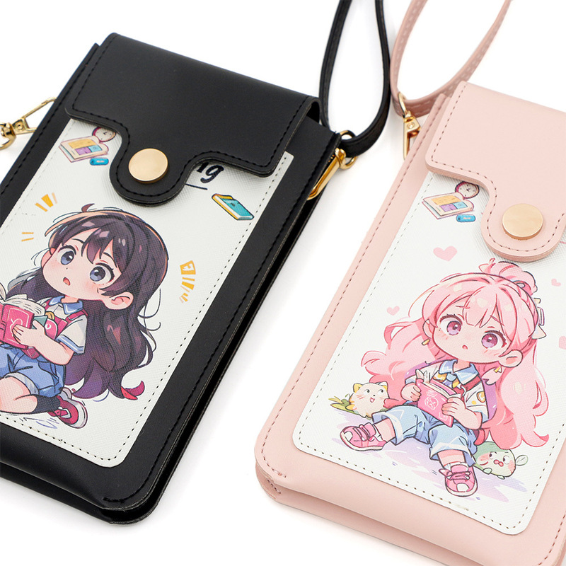 Korean Style New Cartoon Women's Bag Touch Screen Mobile Phone Bag Cute Sweet Mini Crossbody Bag Girls Internet Popular All-match Small Bag
