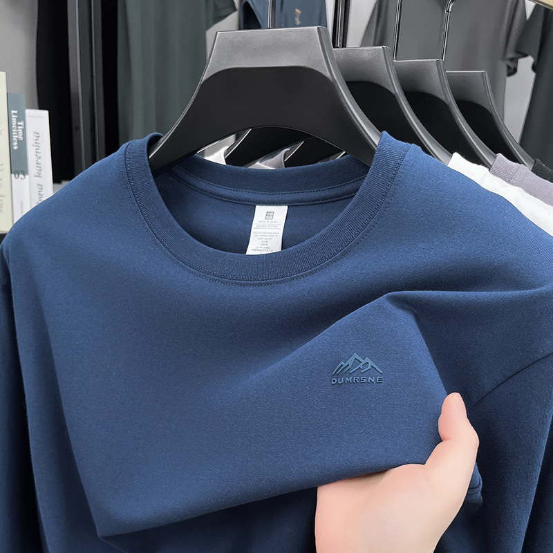 Spring and Autumn Men's Sweatshirt Long-Sleeved Pure Cotton Casual Round Neck Cotton T-Shirt Men's Base Shirt Top Men's Clothing Spring and Autumn Men's Sweatshirt Long-Sleeved Pure Cotton Casual Round Neck Cotton T-Shirt Men's Base Shirt Top Men's Clothing