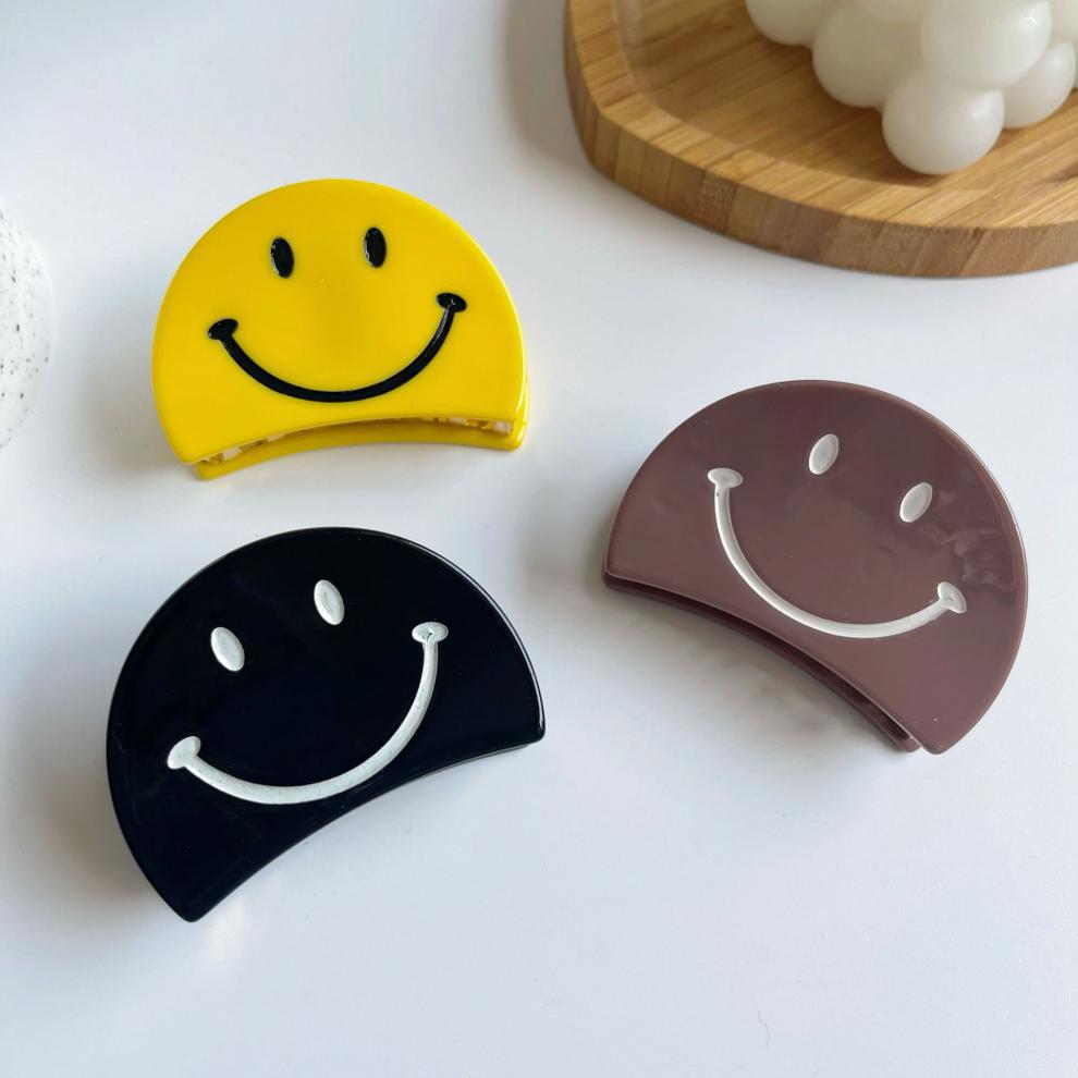 Sweet Smiley Face Acetic Acid Sheets Handmade Hair Claws 1 Piece display picture 1