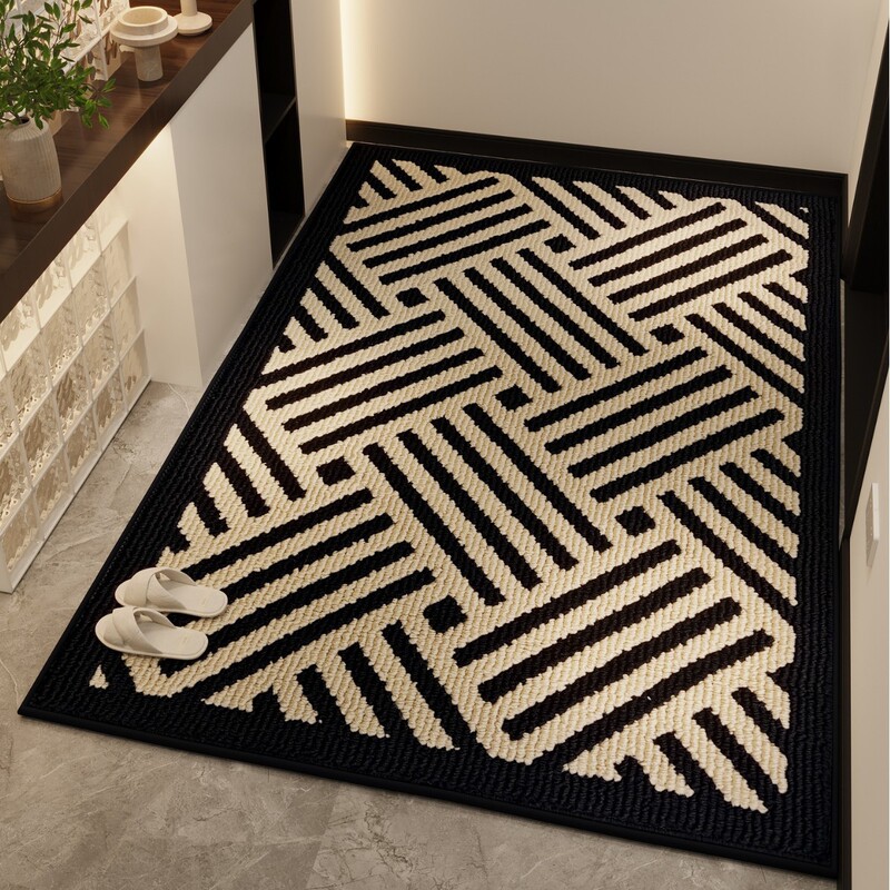 New Chinese-Style High-End Entrance Door Mat, Entry Carpet, Living Room Foyer Bedside Rug, Doorway Foot Mat, Stain-Resistant Household Use
