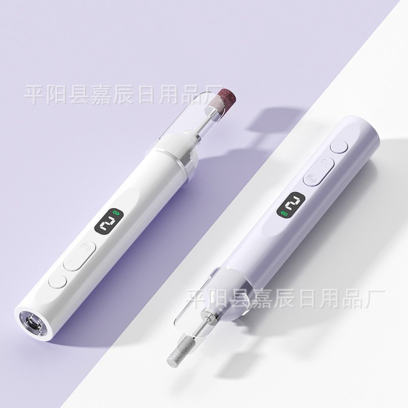 国境を越えた新しいツーインワン電動ネイルグラインダーワンラインライトマニキュア充電式多機能ハンドヘルドマニキュアグラインダー|undefined