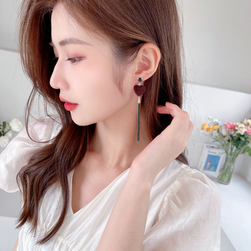 1 Pair Lady Heart Shape Plating Copper Drop Earrings display picture 1