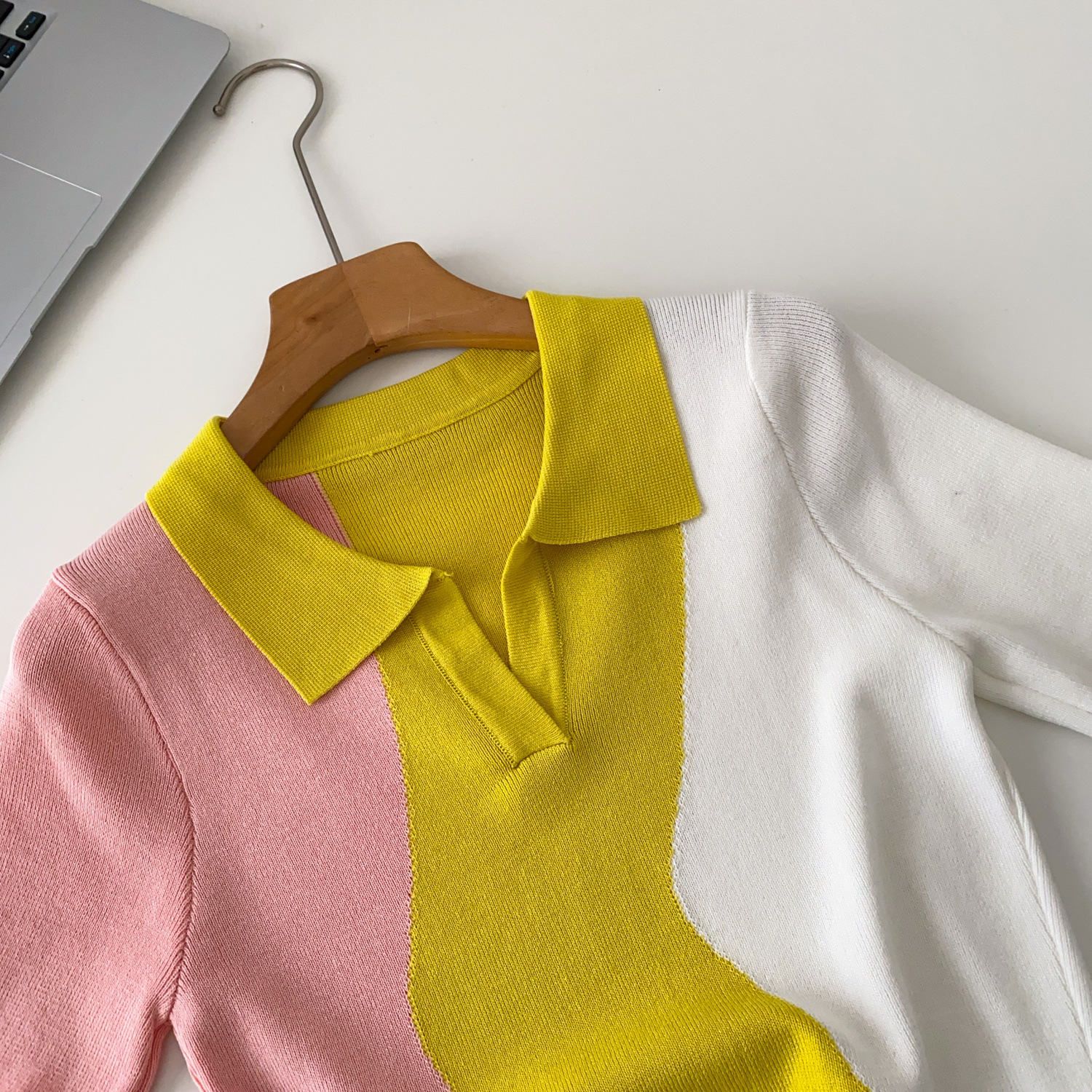 Chic Retro Polo Strickoberteil Für Damen - Stylische Bluse_voghion.com