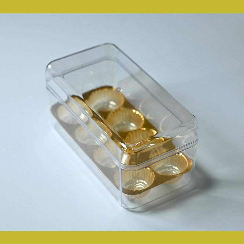 Caja de plástico rectangular de 16 cápsulas, dulces de chocolate, dulces de boda, caja de regalo de boda, caja de plástico PS, paquete pequeño