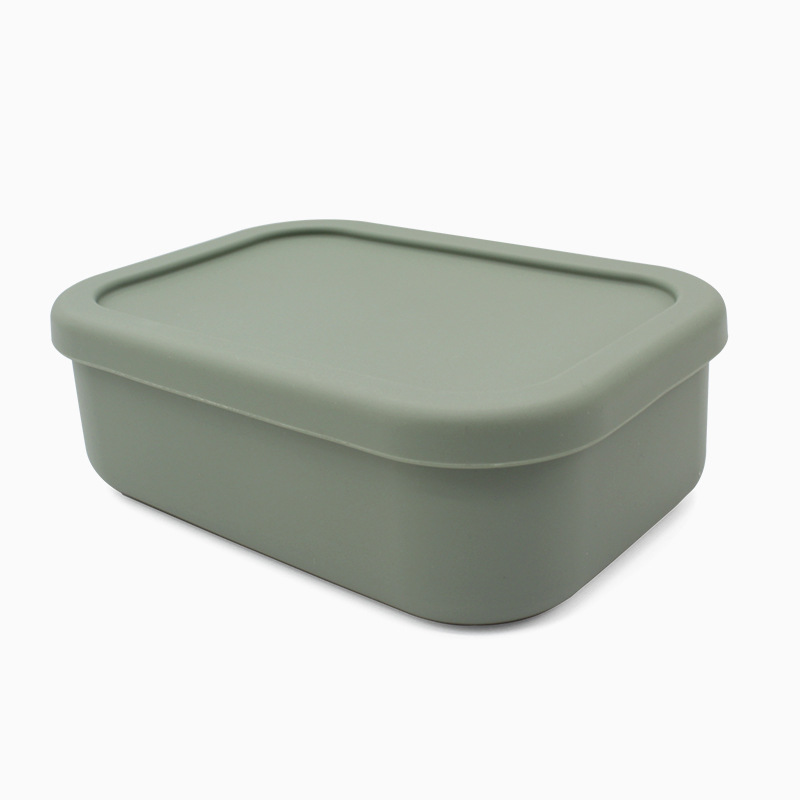 Caja de almuerzo fresca de microondas, caja de almuerzo para niños, caja de almuerzo de gran capacidad sellada, caja de almuerzo rectangular dividida, caja de almuerzo de silicona