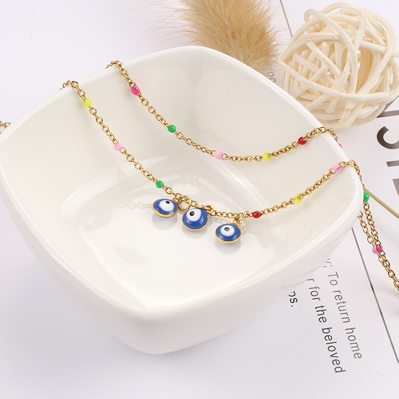 Devil'S Eye Pattern Retro Devil's Eye Stainless Steel Wholesale Anklet