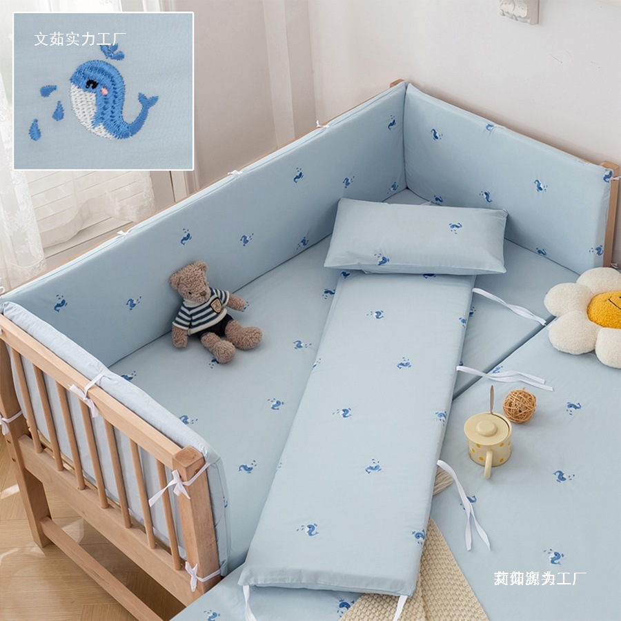 Cama de bebé envoltura bolsa suave antichoque conjunto de ropa de cama de bebé desmontable y lavable cama de empalme infantil cerca de protección