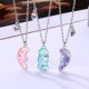 Factory supply children's necklace dolphin dripping oil creative magnet stitching love necklace stitching love gift
