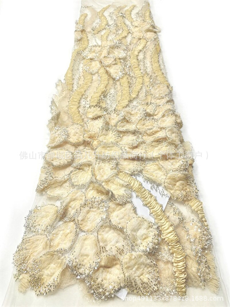 industria pesada tridimensional con cuentas bordadas Gaoding hermosa cena de fiesta mitzvah vestido de moda tela