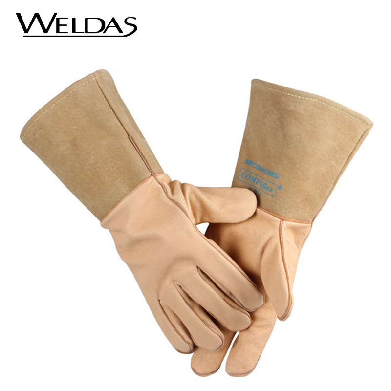 威特仕 10-2076 特舒柔电焊手套 猪青皮斜拇指款 防火耐磨隔热