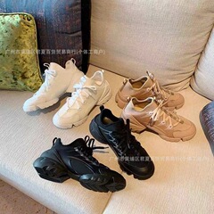 d家老爹鞋女款黑色厚底百搭运动休闲鞋增高鞋女跑步鞋女鞋子