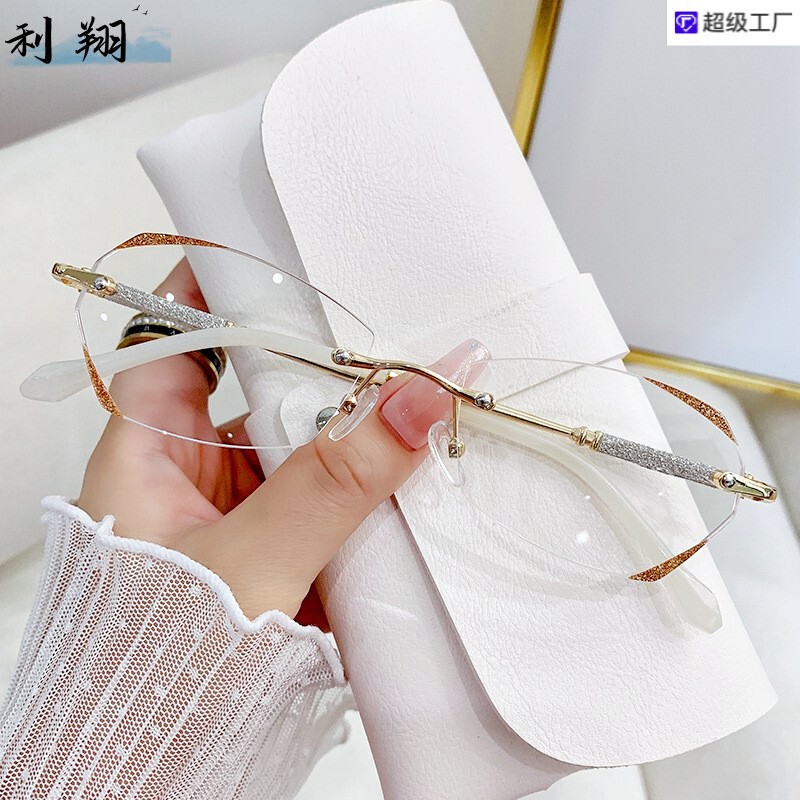 Diamond-Cut Rimless Reading Glasses, Fashionable for Commuting, Starlight Shimmer, Eye Protection, Versatile, Blue Light Blocking Reading Glasses Diamond-Cut Rimless Reading Glasses, Fashionable for Commuting, Starlight Shimmer, Eye Protection, Versatile, Blue Light Blocking Reading Glasses