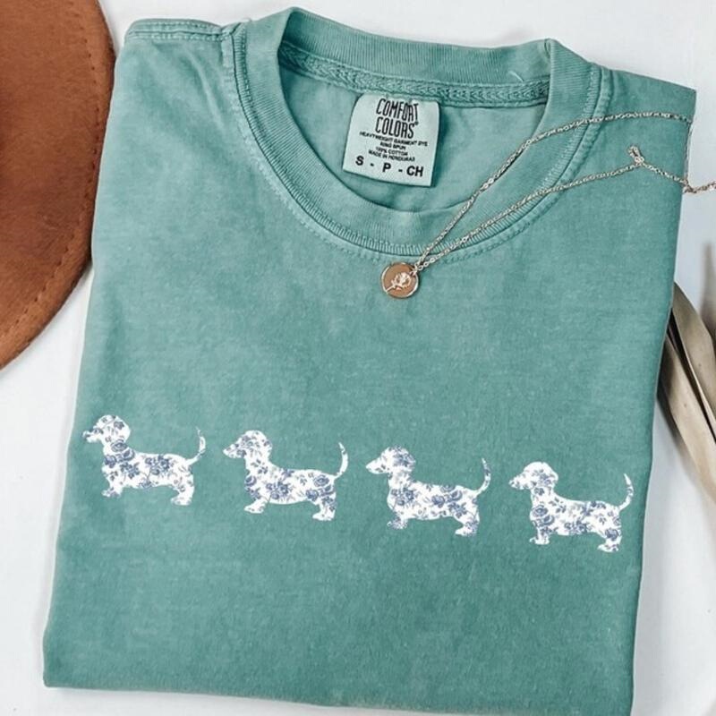 N 97910 Jennie Print T-Shirt Dachshund Print T-Shirt